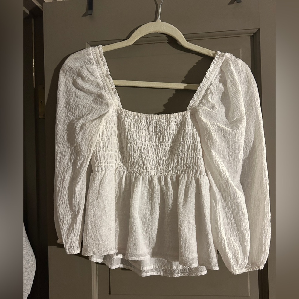 Abercrombie White Peplum Top